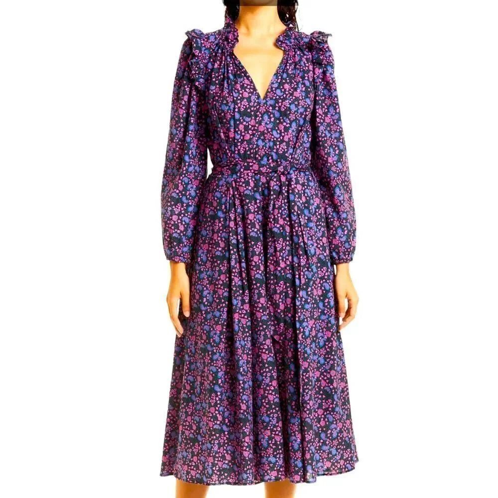 XÍRENA Isley Paisley Long Sleeve Cotton Dress
